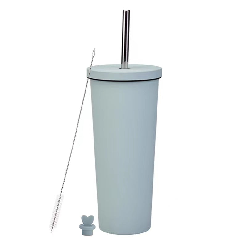 830ml Large Capacity Stainless Steel Straw Cup With Anti-Slip Design