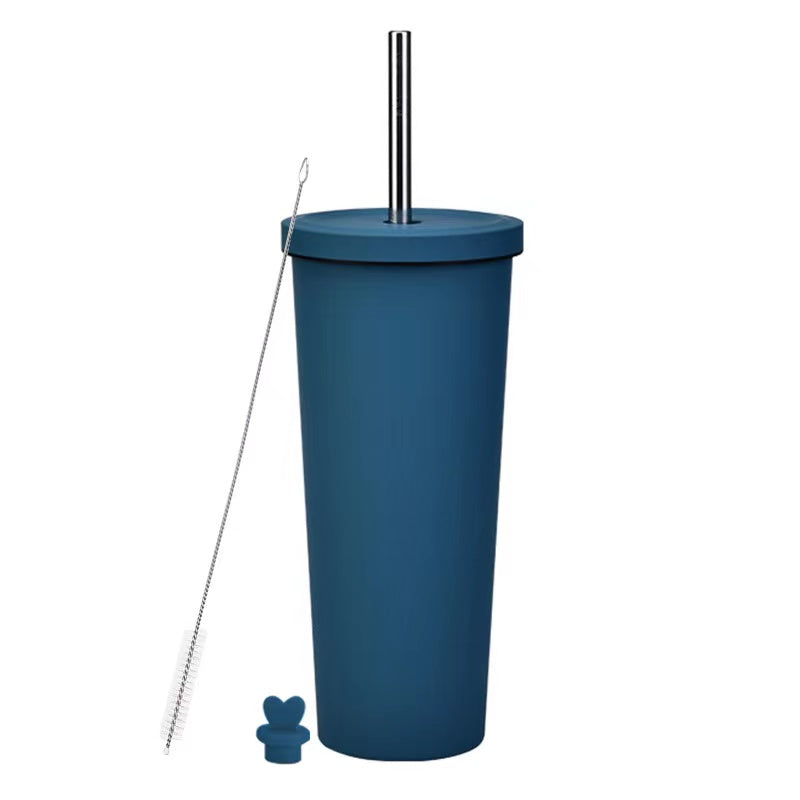 830ml Large Capacity Stainless Steel Straw Cup With Anti-Slip Design