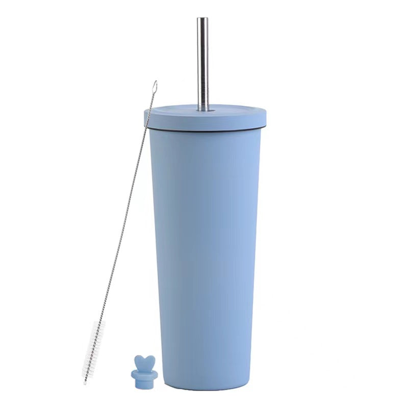 830ml Large Capacity Stainless Steel Straw Cup With Anti-Slip Design