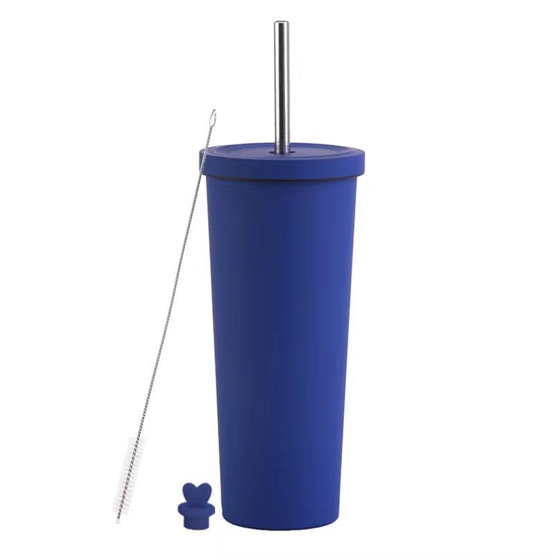 830ml Large Capacity Stainless Steel Straw Cup With Anti-Slip Design