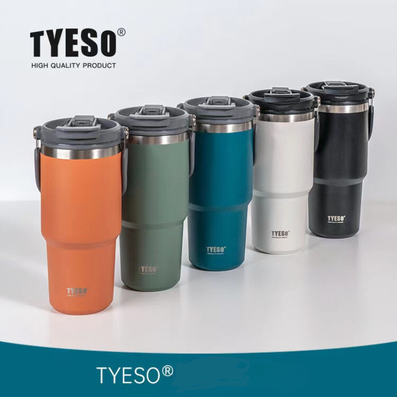 SG Ready Stock Tyeso Large Capacity Double-Walled Stainless Steel Coffee Cup Portable Outdoor Sports Bottle