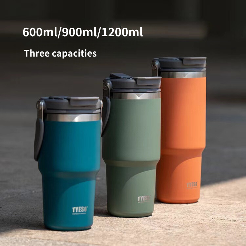 SG Ready Stock Tyeso Large Capacity Double-Walled Stainless Steel Coffee Cup Portable Outdoor Sports Bottle