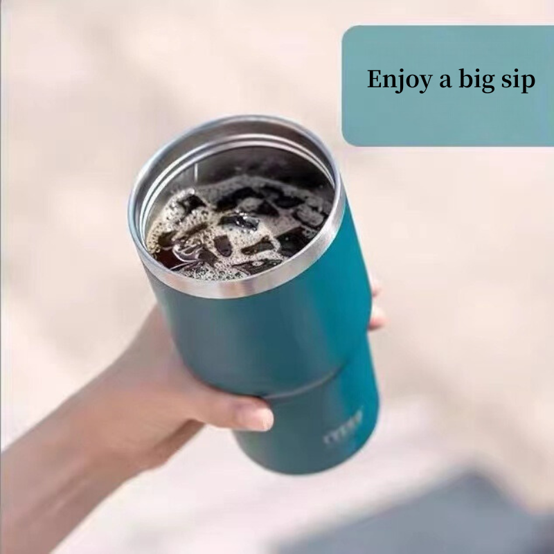 SG Ready Stock Tyeso Large Capacity Double-Walled Stainless Steel Coffee Cup Portable Outdoor Sports Bottle