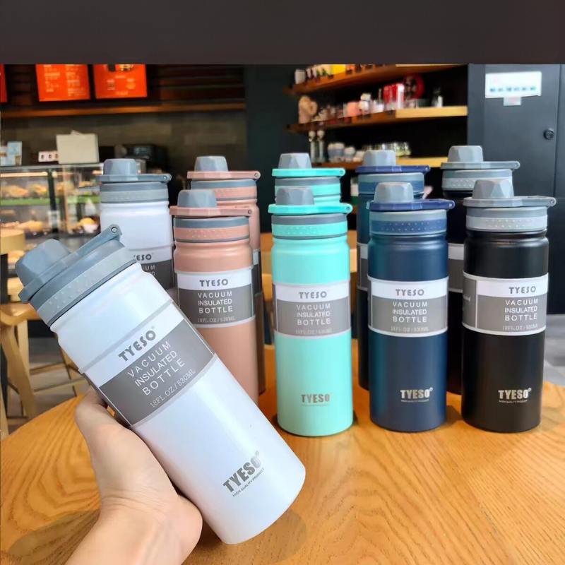 SG Ready Stock Tyeso Large Capacity Double-Walled Stainless Steel Coffee Cup Portable Outdoor Sports Bottle