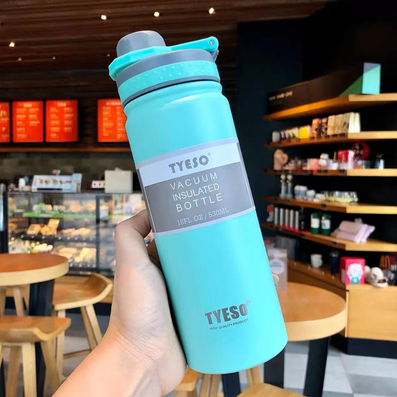 SG Ready Stock Tyeso Large Capacity Double-Walled Stainless Steel Coffee Cup Portable Outdoor Sports Bottle