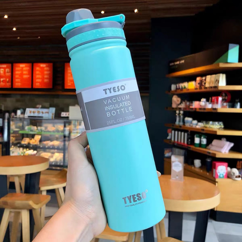 SG Ready Stock Tyeso Large Capacity Double-Walled Stainless Steel Coffee Cup Portable Outdoor Sports Bottle