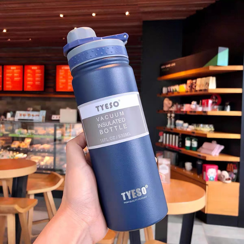 SG Ready Stock Tyeso Large Capacity Double-Walled Stainless Steel Coffee Cup Portable Outdoor Sports Bottle