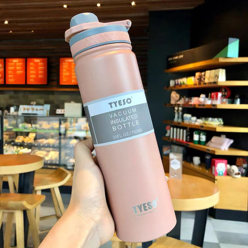 SG Ready Stock Tyeso Large Capacity Double-Walled Stainless Steel Coffee Cup Portable Outdoor Sports Bottle