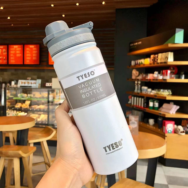 SG Ready Stock Tyeso Large Capacity Double-Walled Stainless Steel Coffee Cup Portable Outdoor Sports Bottle