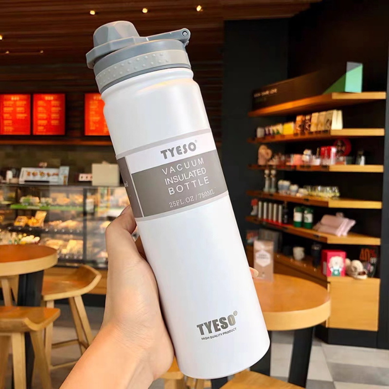 SG Ready Stock Tyeso Large Capacity Double-Walled Stainless Steel Coffee Cup Portable Outdoor Sports Bottle