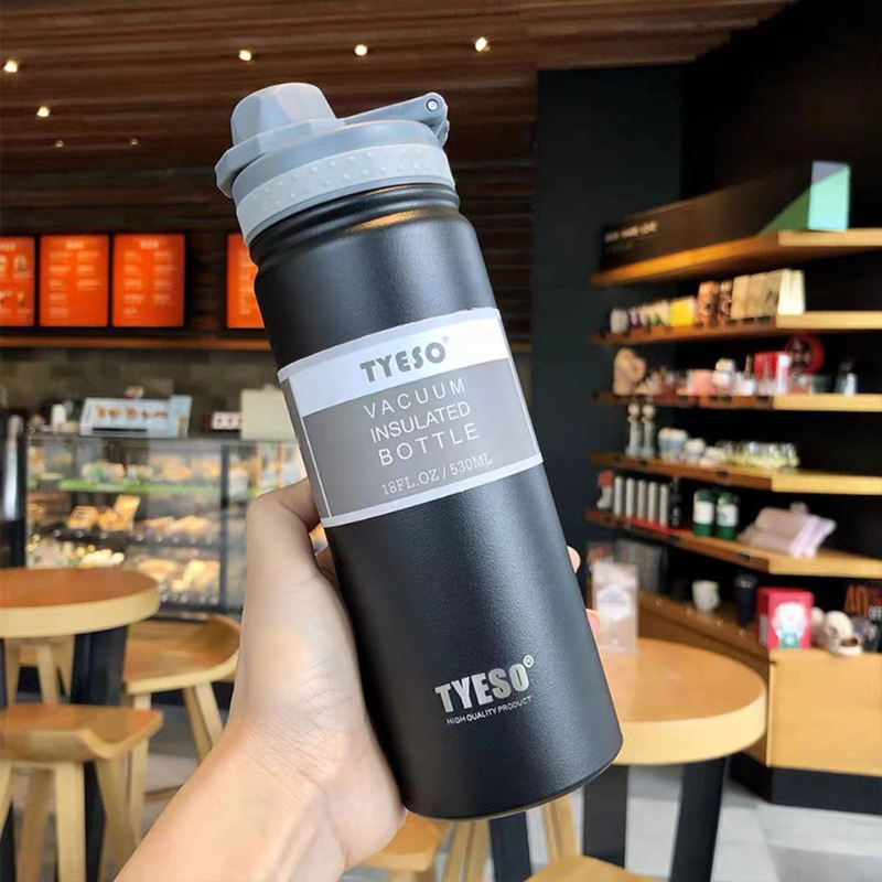 SG Ready Stock Tyeso Large Capacity Double-Walled Stainless Steel Coffee Cup Portable Outdoor Sports Bottle