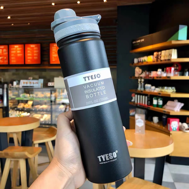 SG Ready Stock Tyeso Large Capacity Double-Walled Stainless Steel Coffee Cup Portable Outdoor Sports Bottle