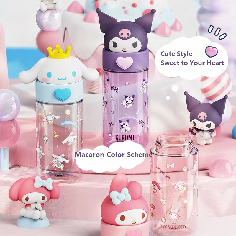 Sanrio Kids Tritan Water Bottle | 100% BPA Free | Cute & Portable Direct Drink Cup for Girls & Children