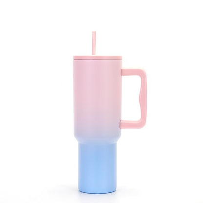 Teacher's Day Gift Customised 1200ml Large Capacity Car Cup with Handle & Straw Stainless Steel Cup Perfect For Coffee & Tea