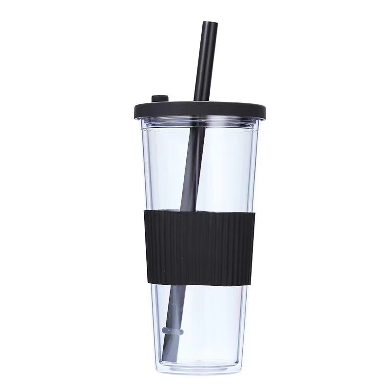 830ml Large Capacity Stainless Steel Straw Cup With Anti-Slip Design