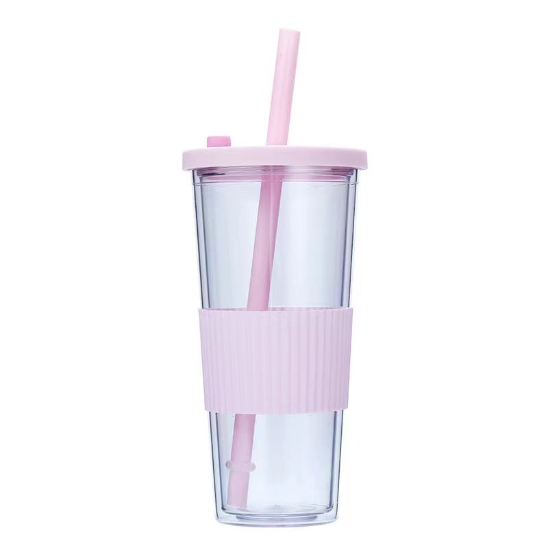 830ml Large Capacity Stainless Steel Straw Cup With Anti-Slip Design