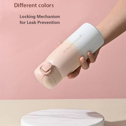 Stylish  Gift Stainless Steel Insulated Student Water Bottle with Gradient Design & Bounce Lid