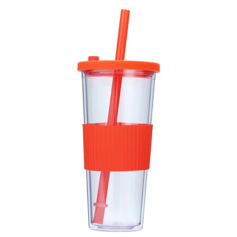 830ml Large Capacity Stainless Steel Straw Cup With Anti-Slip Design