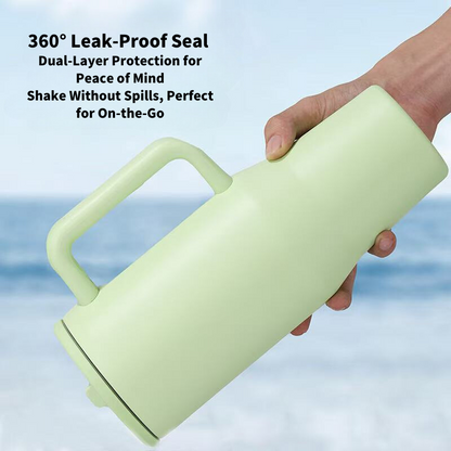 Teacher's Day Gift Customised 1200ml Large Capacity Car Cup with Handle & Straw Stainless Steel Cup Perfect For Coffee & Tea