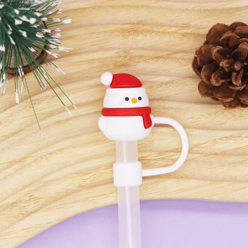 Christmas Theme Straw 8-10mm Cute Cartoon Party Straws