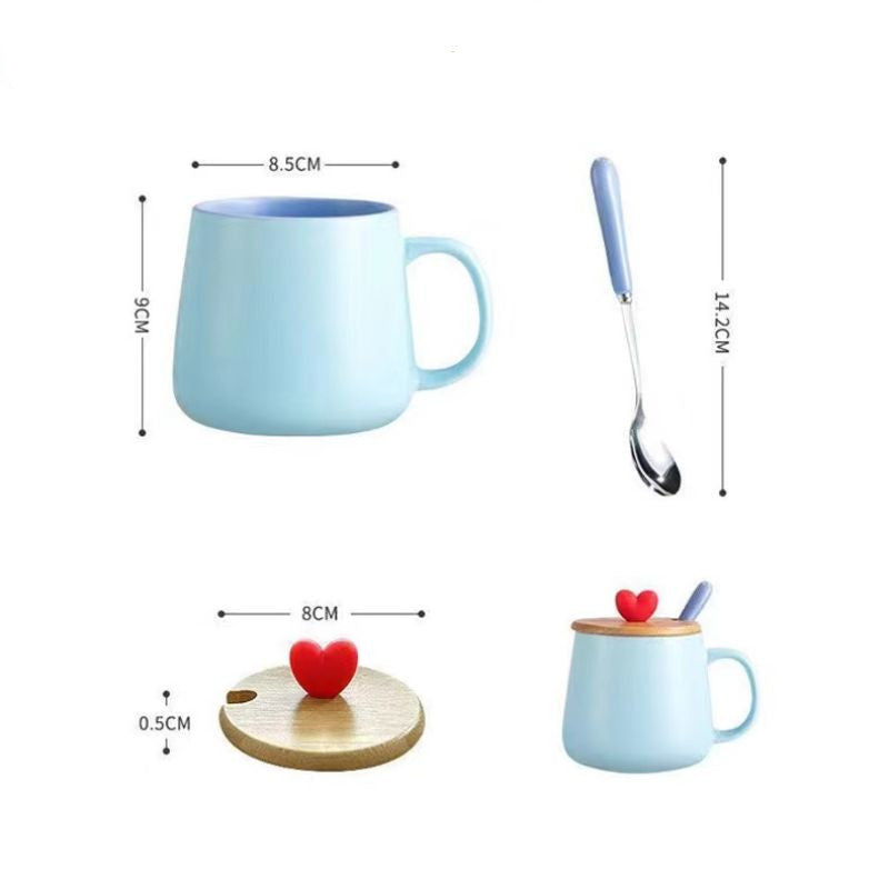 Teacher's Day Gift 450ml Macaron-colored Ceramic Coffee Cup - Perfect Couples Mug