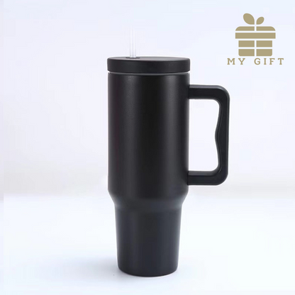 Teacher's Day Gift Customised 1200ml Large Capacity Car Cup with Handle & Straw Stainless Steel Cup Perfect For Coffee & Tea