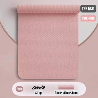 Ready Stock Premium TPE Yoga Mat Non-Slip Eco-Friendly Fitness Exercise Mat with Strap