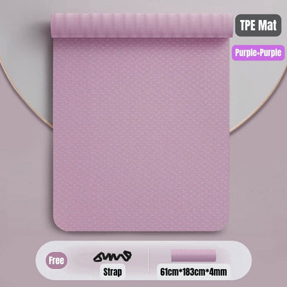 Ready Stock Premium TPE Yoga Mat Non-Slip Eco-Friendly Fitness Exercise Mat with Strap