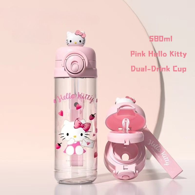 SG Ready Stock Sanrio Kids Tritan Water Bottle BPA Free Cute & Portable Direct Drink Cup Children Xmas Gift Straw Cup