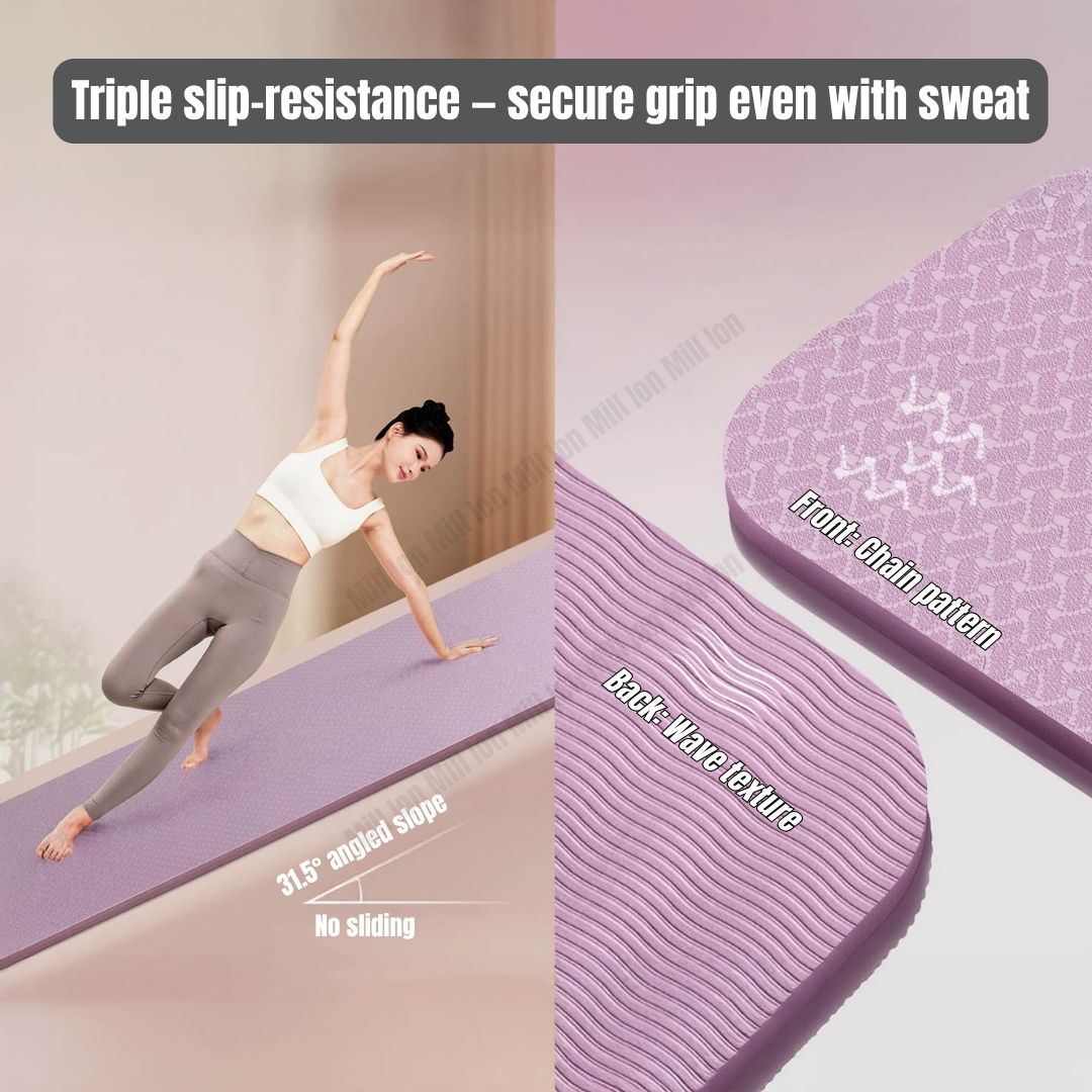 Ready Stock Premium TPE Yoga Mat Non-Slip Eco-Friendly Fitness Exercise Mat with Strap