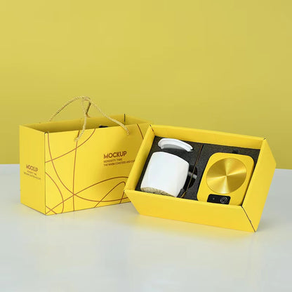Teacher's Day Gift New Thermostatic mug gift box heating coaster thermal dish ceramic business creative gift mug new 45 degree warming mug