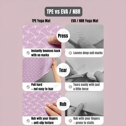 Ready Stock Premium TPE Yoga Mat Non-Slip Eco-Friendly Fitness Exercise Mat with Strap