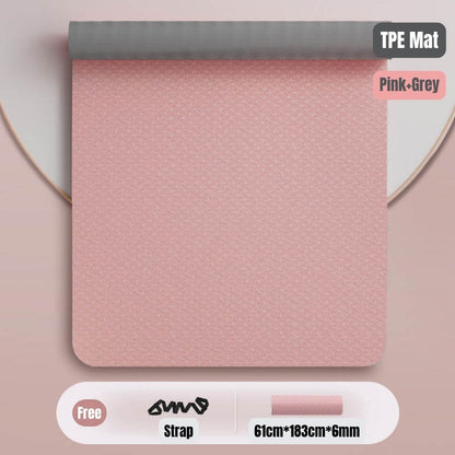 Ready Stock Premium TPE Yoga Mat Non-Slip Eco-Friendly Fitness Exercise Mat with Strap