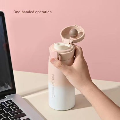 Stylish  Gift Stainless Steel Insulated Student Water Bottle with Gradient Design & Bounce Lid