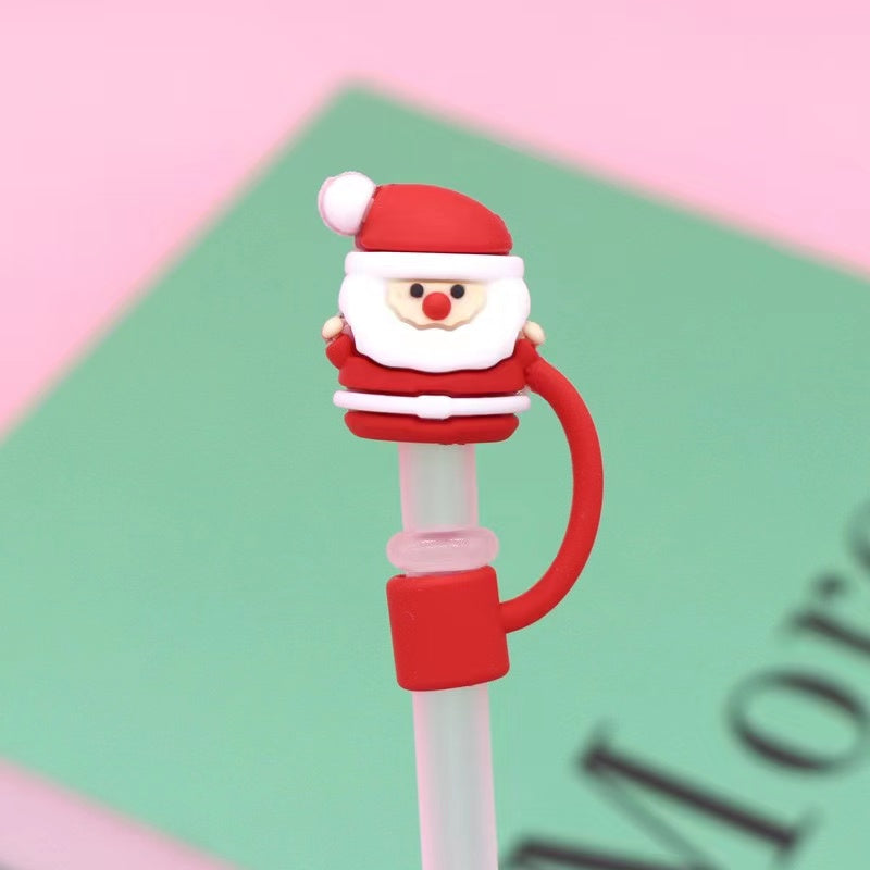 Christmas Theme Straw 8-10mm Cute Cartoon Party Straws