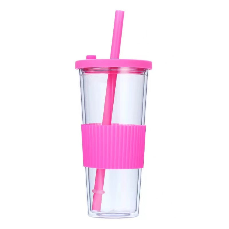 830ml Large Capacity Stainless Steel Straw Cup With Anti-Slip Design