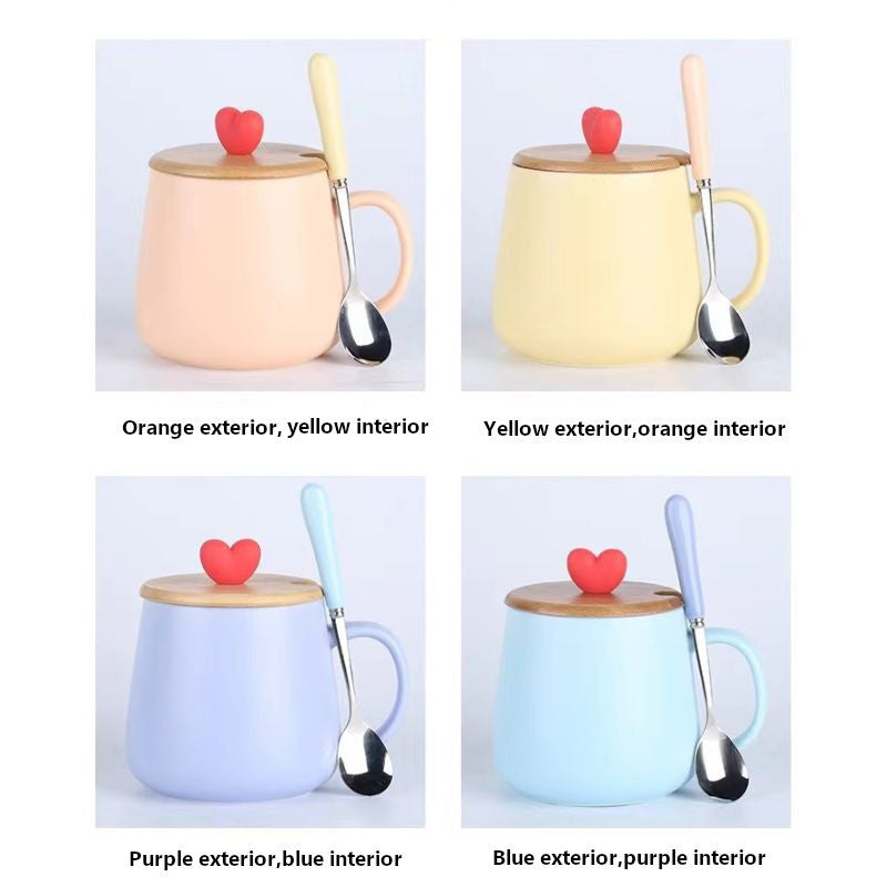 Teacher's Day Gift 450ml Macaron-colored Ceramic Coffee Cup - Perfect Couples Mug