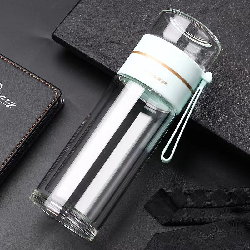 Teacher's Day Gift Double-Layer High Borosilicate Glass Tea Infuser Set With Stainless Steel Tumbler