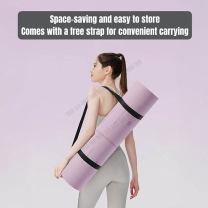 Ready Stock Premium TPE Yoga Mat Non-Slip Eco-Friendly Fitness Exercise Mat with Strap