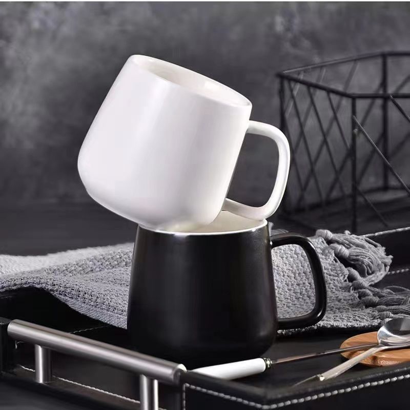 Teacher's Day Gift 450ml Black & White Ceramic Coffee Cup - Perfect Couples Mug