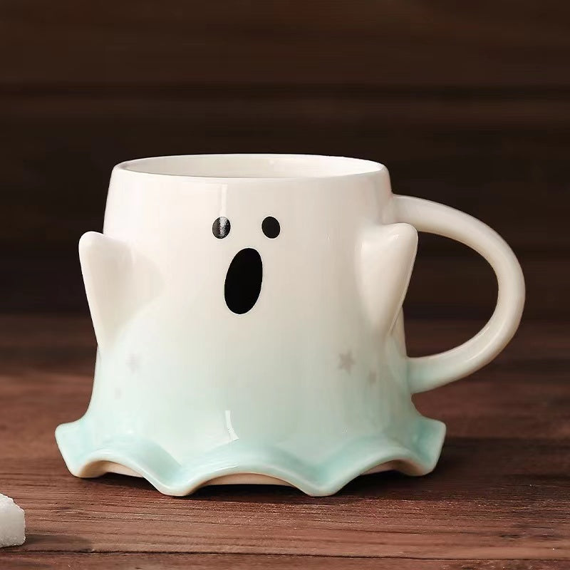 Halloween Ghost Ceramic Water Cup Magical Phantom Elf Mug Creative Coffee Cup Quirky Couple Mug