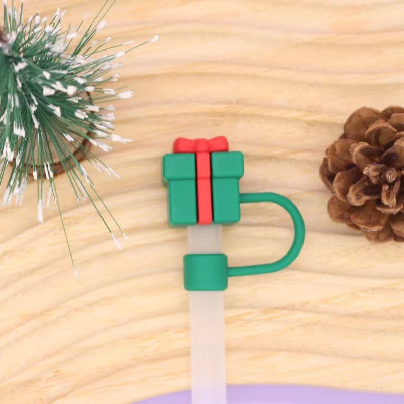 Christmas Theme Straw 8-10mm Cute Cartoon Party Straws