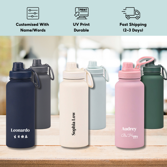 Teacher's Day Gift Customised Stainless Steel Sport Thermal Vacuum Flask Large Portable Outdoor Insulation Cup for Sports