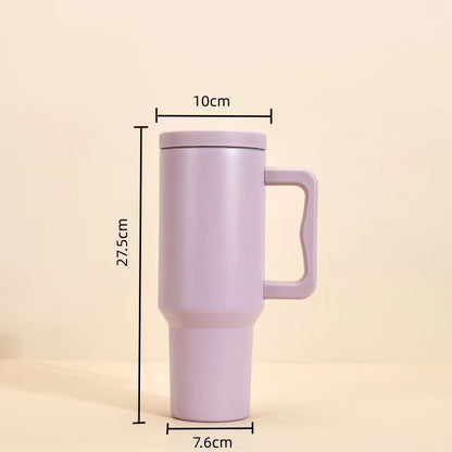 Teacher's Day Gift Customised 1200ml Large Capacity Car Cup with Handle & Straw Stainless Steel Cup Perfect For Coffee & Tea