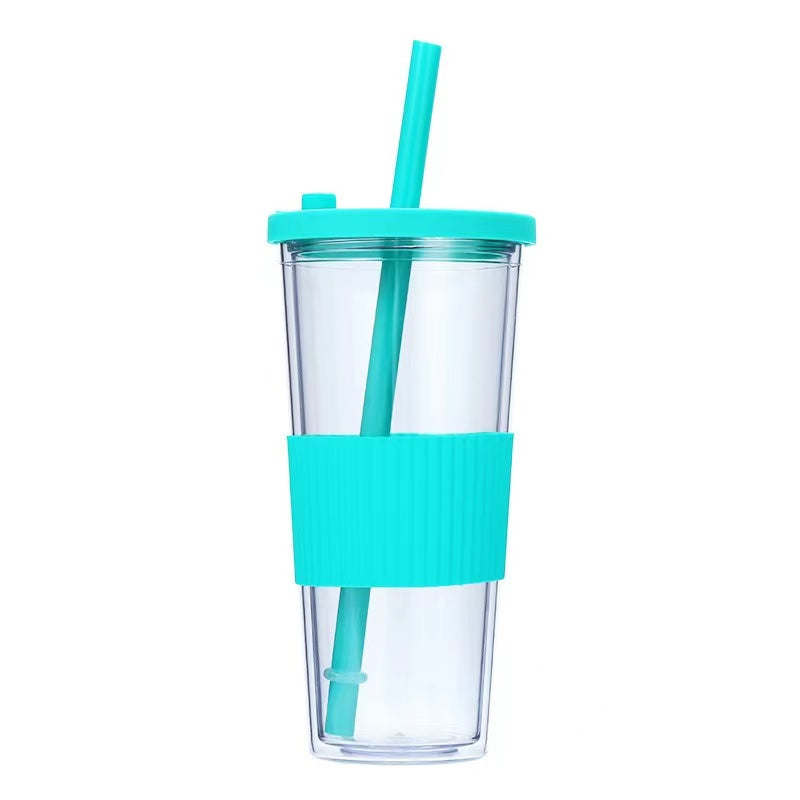 830ml Large Capacity Stainless Steel Straw Cup With Anti-Slip Design