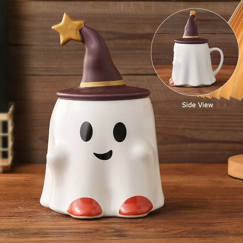 Halloween Ghost Ceramic Water Cup Magical Phantom Elf Mug Creative Coffee Cup Quirky Couple Mug