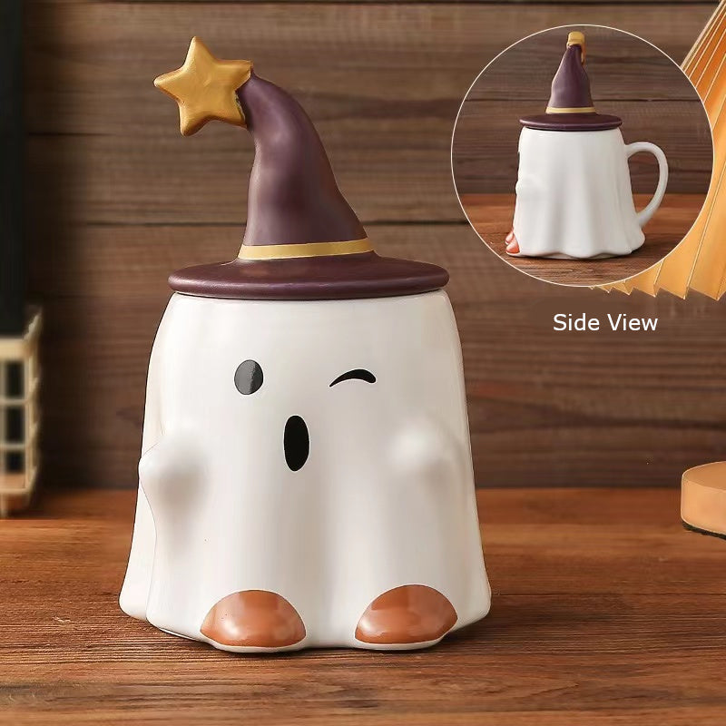 Halloween Ghost Ceramic Water Cup Magical Phantom Elf Mug Creative Coffee Cup Quirky Couple Mug