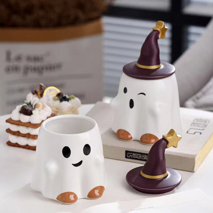 Halloween Ghost Ceramic Water Cup Magical Phantom Elf Mug Creative Coffee Cup Quirky Couple Mug