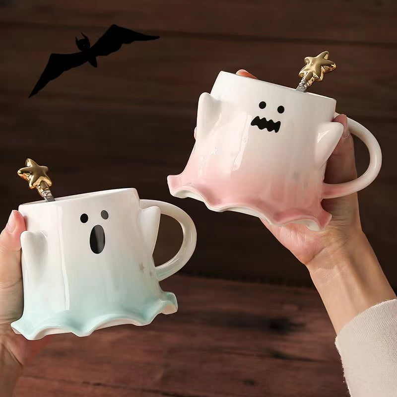 Halloween Ghost Ceramic Water Cup Magical Phantom Elf Mug Creative Coffee Cup Quirky Couple Mug