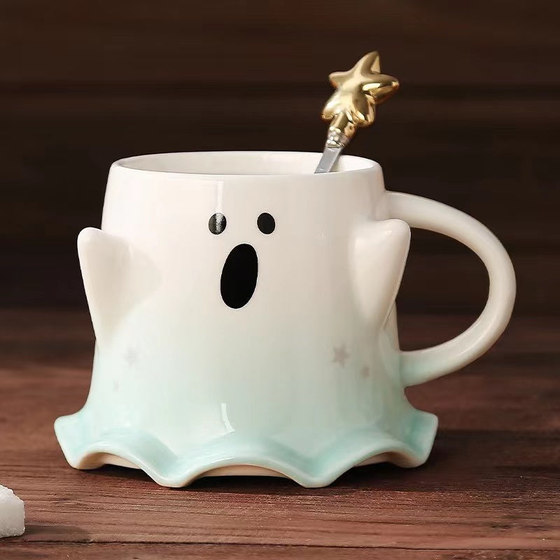 Halloween Ghost Ceramic Water Cup Magical Phantom Elf Mug Creative Coffee Cup Quirky Couple Mug